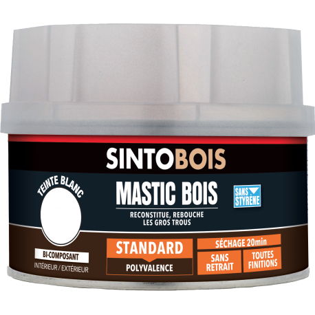 MASTIC BOIS STANDARD BLANC Boite 550 g