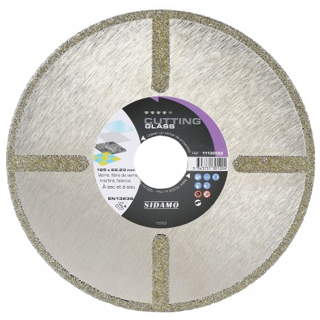 DISQUE DIAMANT CUTTING GLASS D. 125 x 22,23 x H 4