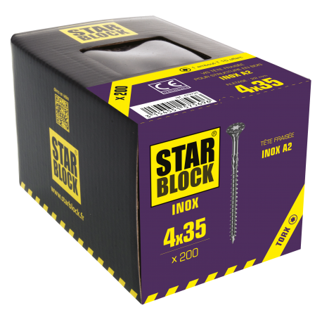 Vis Inox A2 - 4x35 - boîte de 200 STARBLOCK